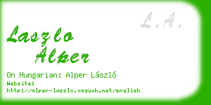 laszlo alper business card